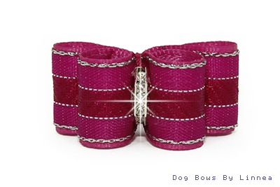 Cerise Silver Chevron Stripe