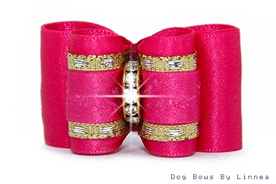 Shocking Pink Gold Edge Jacquard Rose
