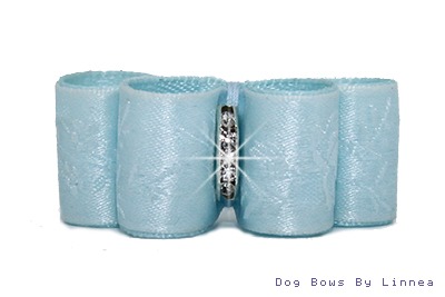 Blue Satin Rose Jacquard