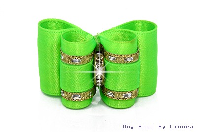 Fluorescent Green Satin w/ Gold Edge