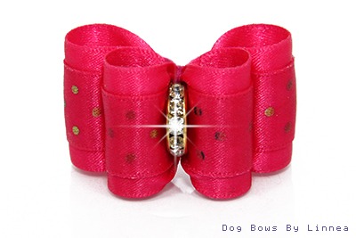 Pink Satin w/ Metallic Dots