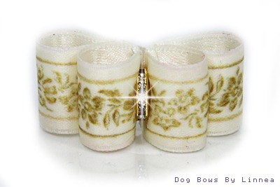 Ivory Satin w/ Tonal Flowers