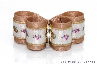 Ecru Tan Satin With Floral Band