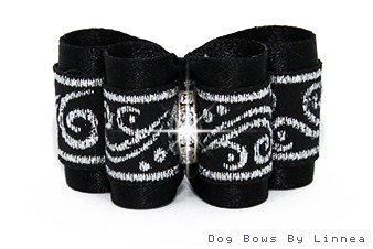 Black and Silver Wave Jacquard