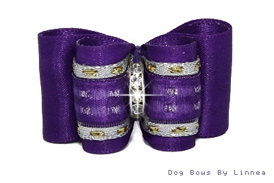 Purple Silver Jacquard Satin