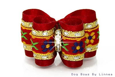 Red Jacquard w/ Gold Edge