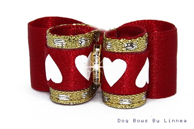 Red Gold Heart Satin