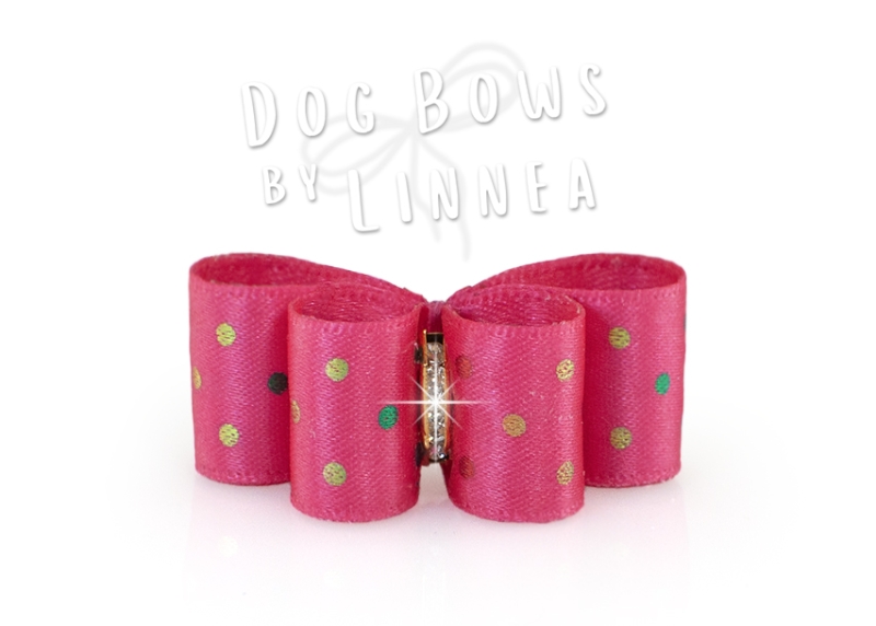 Metallic Dots Shocking Pink