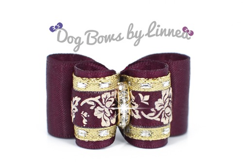 Burgundy Satin w/ Hawaiian flowers