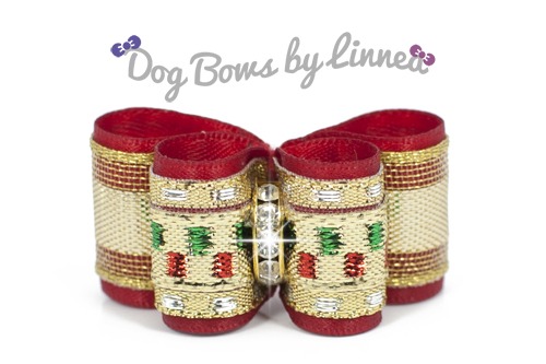 Red Satin With Gold, Green and Red