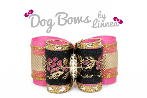 Pink Floral Gold Jacquard
