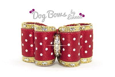 Red Satin Swiss Dot