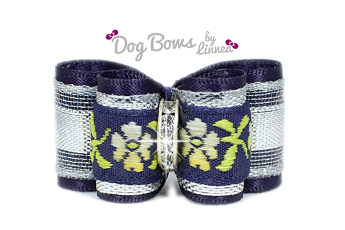 Plum Satin Silver Flower Jacquard