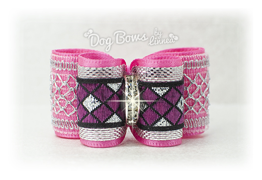 Hot Pink Silver Harlequin Jacquard