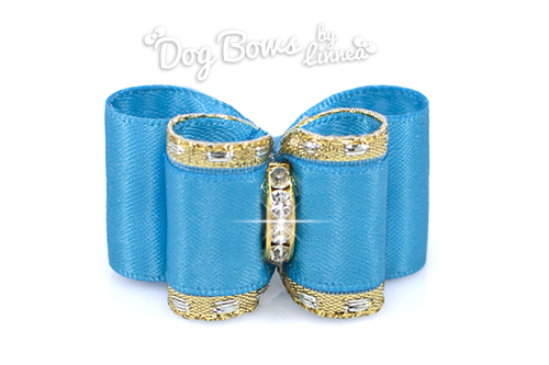 Classic Gold Satin Vivid Blue