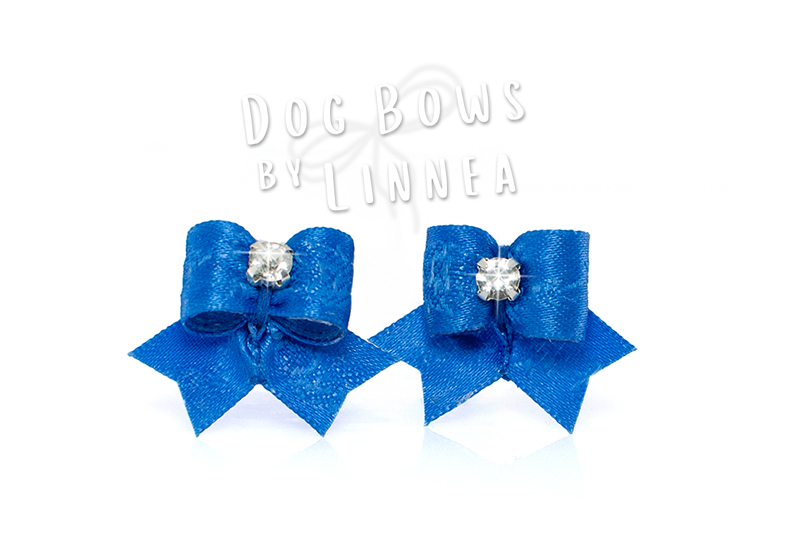 Royal Blue Jacquard Rose Maltese Pair