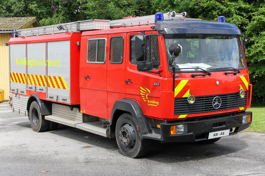 Sprøjten i Aller på Mercedes-Benz 1117, tidligere M14 ved Københavns Brandvæsen. Foto: Henning Svensson