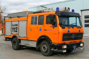 Den ene af to tidligere hollandske autosprøjter hos Beredskabsstyrelsen Hedehusene. Mercedes-Benz 1017 med opbygning af Saval/Kronenburg. Foto: Henning Svensson