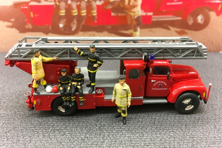 Sønderborg S2, ex. Frederiksberg Brandvæsen S1, skala 1:87. Modellen er bygget af Steffen Lund. Foto: Henning Svensson