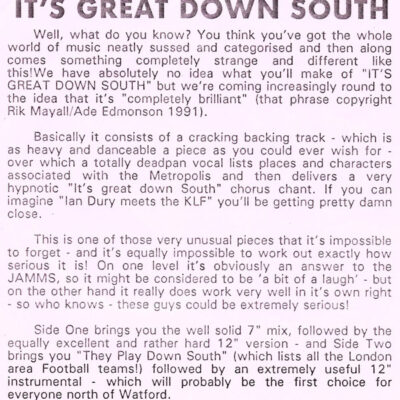 KYJ - It's Great Down South - 12", Single, W/Lbl