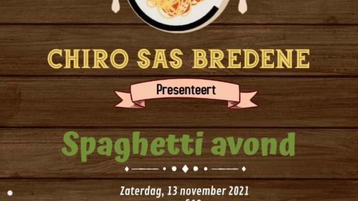 Spaghettiavond bij Chiro Sas op 13/11/21