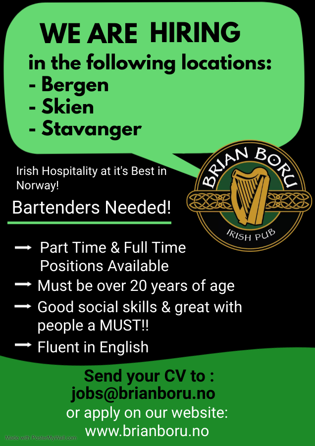 Poster for job opportunities Brian Boru
