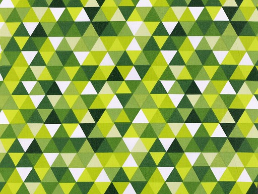 Bomullstyg Trianglar grön