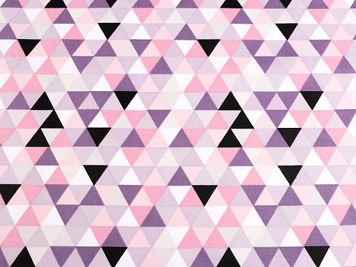 Bomullstyg Trianglar rosa
