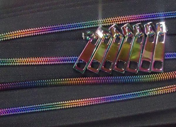 Jewel metallic Rainbow zipper