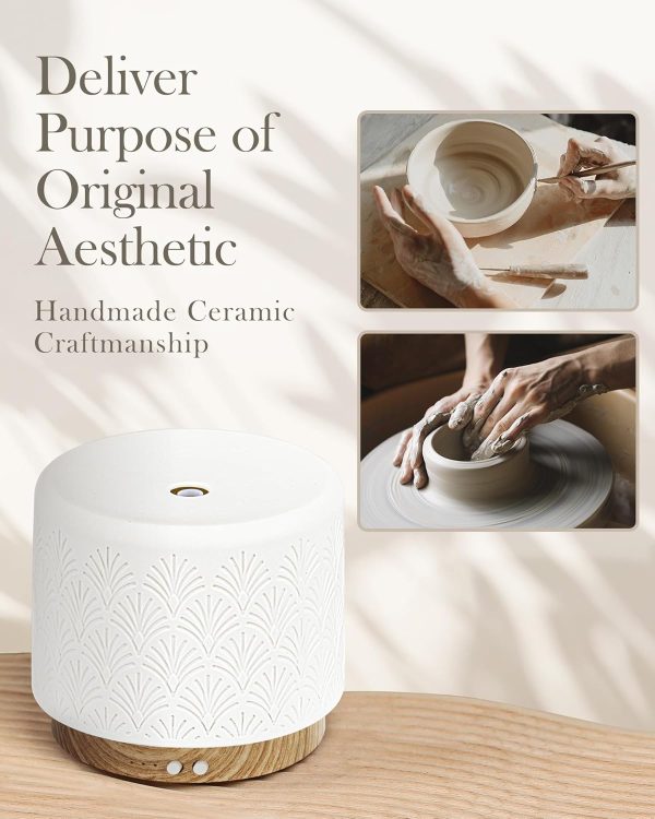 280ml Essential Oil Diffuser Ceramic Fragrance Diffusers for Essential Oil, Ultrasonic Cool Mist Aromatherapy Diffuser with Auto Shut-Off,Ideal for Home, Office, SPA, Yoga & Bedroom - Image 50