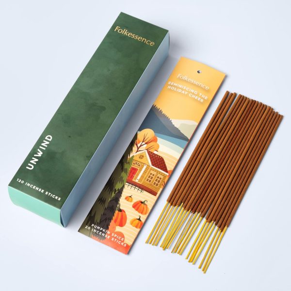 Folkulture Incense Sticks - Set of 6 Incenses (120 Sticks) for Relaxation - Balsam Cedarwood, Jasmine, White Woods & Oud, Ocean Salt, Pumpkin Spice, Peppermint. - Image 6