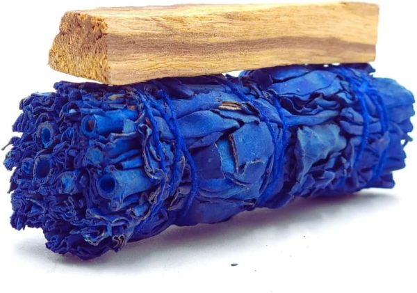 Ceremonial Set: Single Blue Sage Smudging Stick (4") & Palo Santo - Infused with Nag Champa | Artisan-Crafted for Yoga & Meditation | Potent Tools for Spiritual Healing & Home Rituals - Image 3