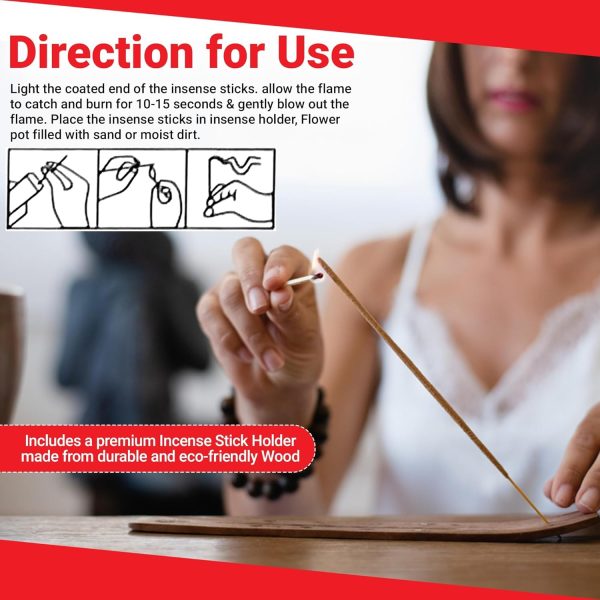Aromatic Incense Sticks Gift Set 120 Natural & Non-Toxic Incense Sticks | 6 Soothing Scents | Home, Meditation, Relaxation & Yoga | Free Incense Holder | Inciensos - Gifts for Women - Image 13