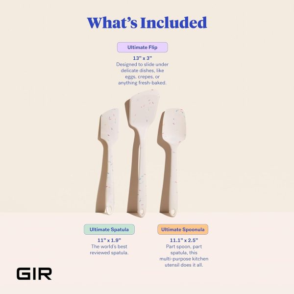 GIR: Get It Right - 5 Piece Silicone Utensil Set - Ladle, Spatula, Flip, Spoon & Spoonula, Non-stick, Heat Resistant, Dishwasher Safe, Kitchen Utensils, Baking Supplies, BPA & BPS Free - Mediterranean - Image 21