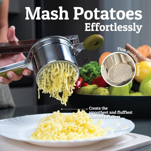 PriorityChef Large 15oz Potato Ricer, Heavy Duty Stainless Steel Potato Masher and Ricer Kitchen Tool, Press and Mash Kitchen Gadget For Perfect Mashed Potatoes - Everytime - Image 24