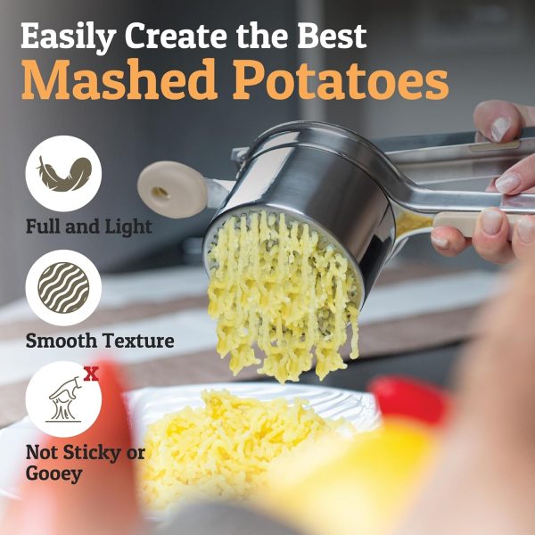 PriorityChef Large 15oz Potato Ricer, Heavy Duty Stainless Steel Potato Masher and Ricer Kitchen Tool, Press and Mash Kitchen Gadget For Perfect Mashed Potatoes - Everytime - Image 93