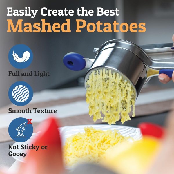 PriorityChef Large 15oz Potato Ricer, Heavy Duty Stainless Steel Potato Masher and Ricer Kitchen Tool, Press and Mash Kitchen Gadget For Perfect Mashed Potatoes - Everytime - Image 101