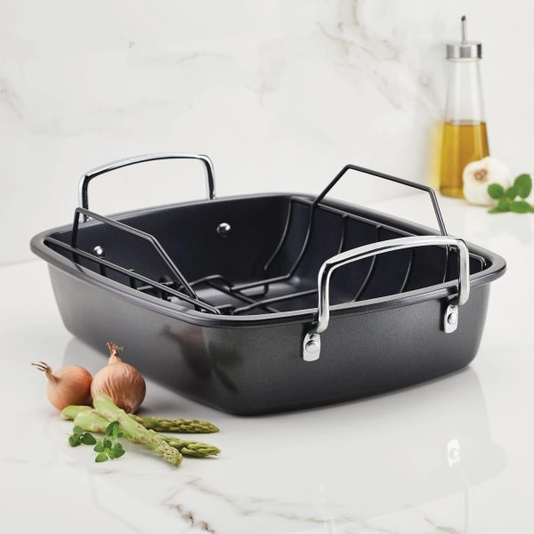 Circulon Nonstick Roasting Pan / Roaster with Rack - 17 Inch x 13 Inch, Gray - Image 30