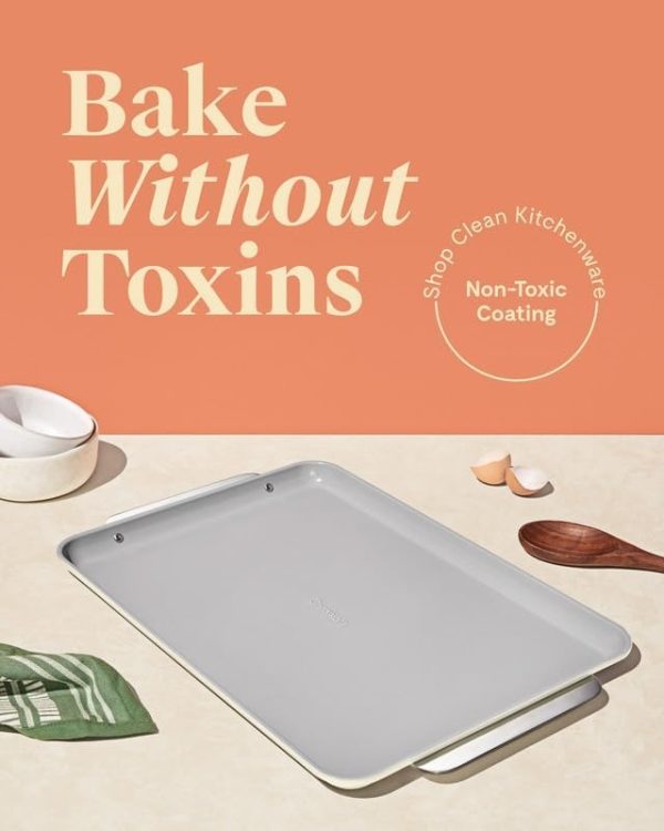 Caraway Non-Stick Ceramic Baking Sheet - Naturally Slick Ceramic Coating - Non-Toxic, PTFE & PFOA Free - Perfect for Baking, Roasting, and More - Medium (15" x 10") - Sage - Image 20