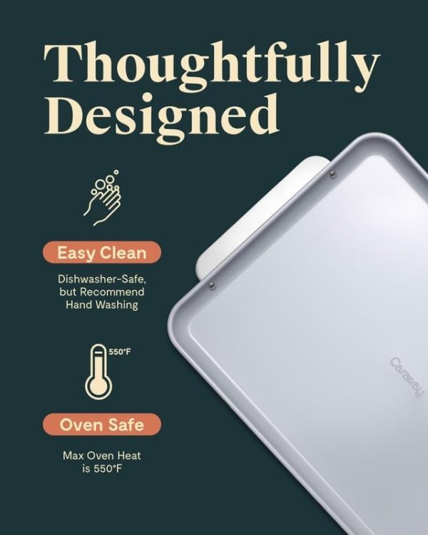 Caraway Non-Stick Ceramic Baking Sheet - Naturally Slick Ceramic Coating - Non-Toxic, PTFE & PFOA Free - Perfect for Baking, Roasting, and More - Medium (15" x 10") - Sage - Image 21