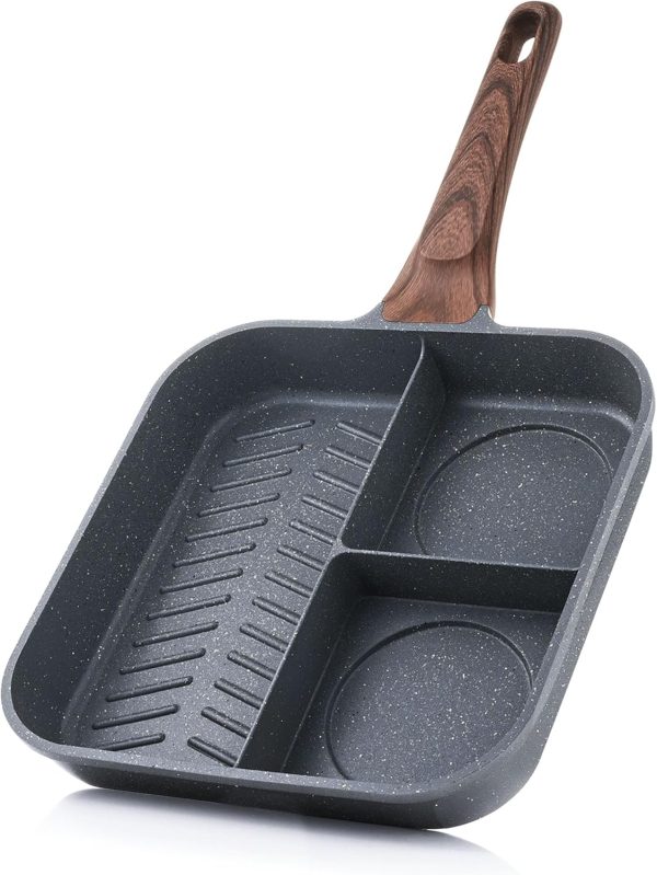 SENSARTE Nonstick Ceramic Grill Pan for Stove Tops, Versatile Square Grilling Pan with Pour Spouts, Durable Grill Skillet for All Stoves(Gas,Electric,Induction) Non Toxic-PTFE,PFAS,PFOA Free, 9.5Inch - Image 24