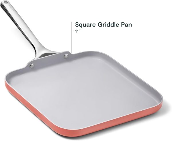 Caraway Square Griddle Pan - 11 Square Pan - Non-Stick Ceramic Coated - Non Toxic, PTFE & PFOA Free - Oven Safe & Compatible with All Stovetops - Navy - Image 17