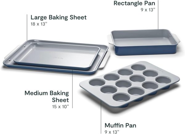 Caraway Nonstick Ceramic Bakeware Set (11 Pieces) - Baking Sheets, Assorted Baking Pans, Cooling Rack, & Storage - Aluminized Steel Body - Non Toxic, PTFE & PFOA Free - Cream - Image 32