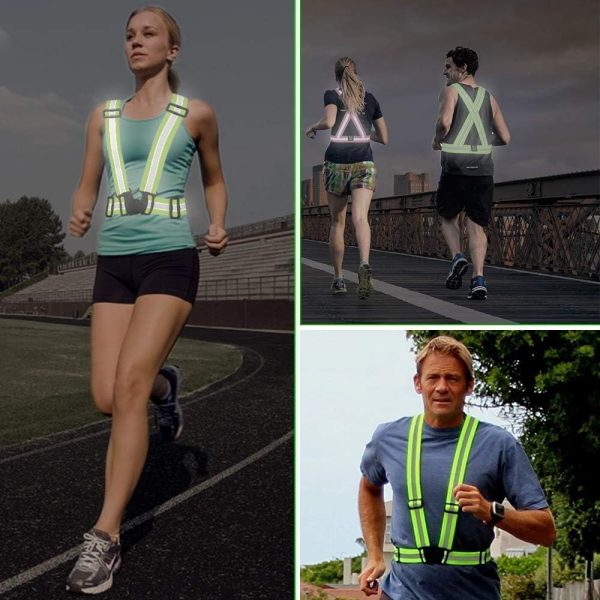 Reflective Vest Running Gear 2Pack, High Visibility Adjustable Safety Ves for Night Cycling,Hiking, Jogging,Dog Walking - Image 6