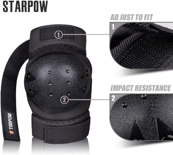 Knee Pads For Kids/Adult Elbows Pads Wrist Guards 3 In 1 Protective Gear Set For Skateboarding, Roller Skating, Rollerblading, Snowboarding, Cycling(S/M/L) By STARPOW - Image 9