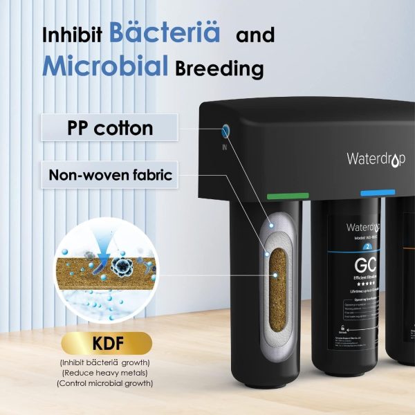 Waterdrop TSA 8 Layer Under Sink Water Filter System, Under Sink Water Filtration System, Reduces PFAS, PFOA/PFOS, Fluoride, Chlorine, Bad Taste & Odor, NSF/ANSI 42 Certified Element, USA Tech - Image 4