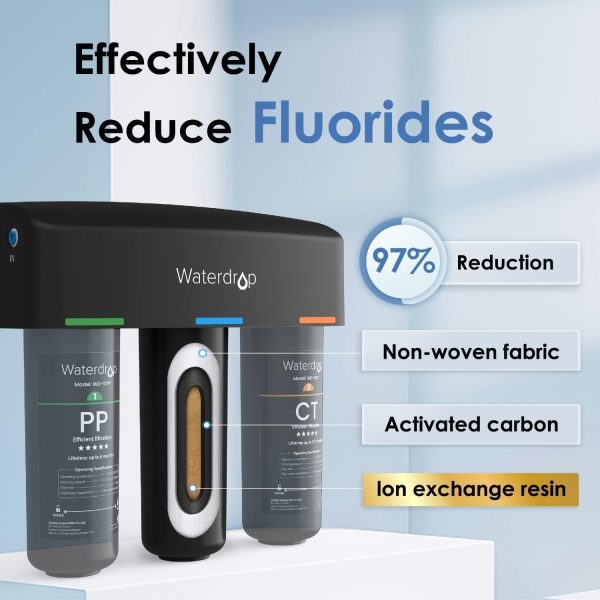 Waterdrop TSA 8 Layer Under Sink Water Filter System, Under Sink Water Filtration System, Reduces PFAS, PFOA/PFOS, Fluoride, Chlorine, Bad Taste & Odor, NSF/ANSI 42 Certified Element, USA Tech - Image 5