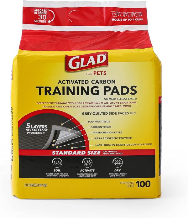 Glad for Pets Black Charcoal Puppy Pads 23" x 23" AllinOne Puppy Potty Training Pads That ABSORB & NEUTRALIZE Urine Instantly New & Improved Quality Puppy Pee Pads, (Pack of 1, 100 Count Total) - Image 15