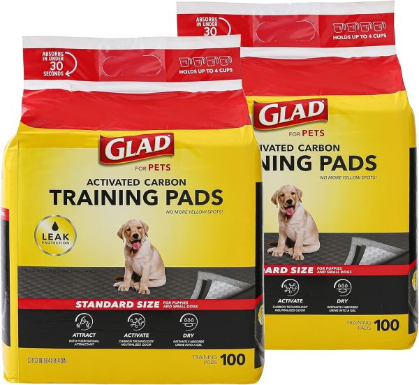 Glad for Pets Black Charcoal Puppy Pads 23" x 23" AllinOne Puppy Potty Training Pads That ABSORB & NEUTRALIZE Urine Instantly New & Improved Quality Puppy Pee Pads, (Pack of 1, 100 Count Total) - Image 73