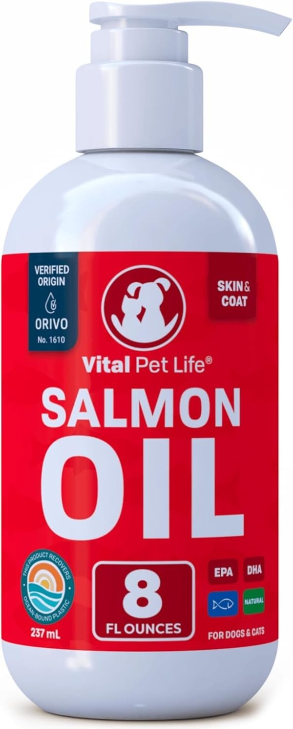 Salmon Oil for Dogs & Cats - Healthy Skin & Coat, Fish Oil, Omega 3 EPA DHA, Liquid Food Supplement for Pets, All Natural, Supports Joint & Bone Health, Natural Allergy & Inflammation Defense, 32 oz - Image 14